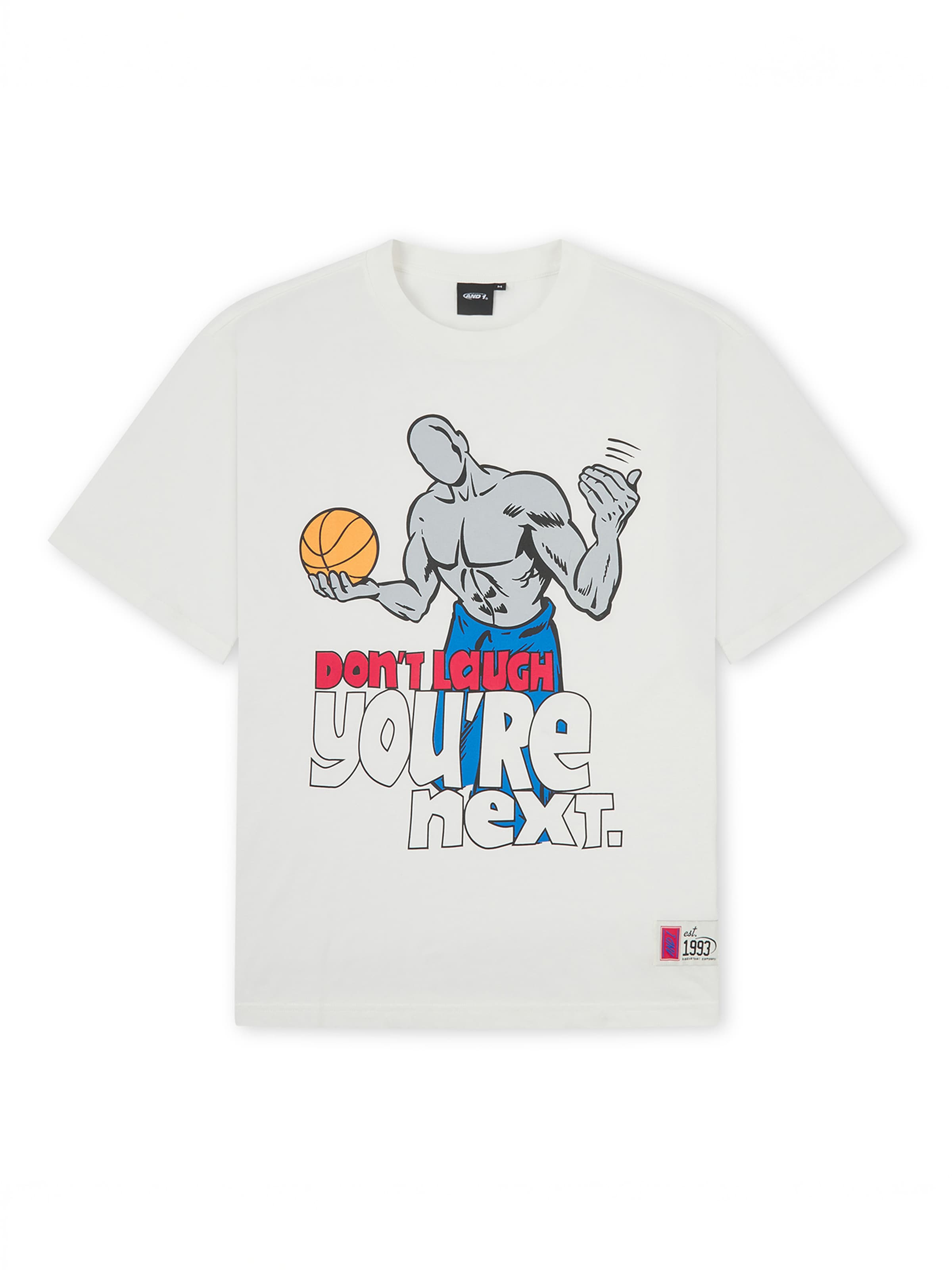 AND1 Футболка 'Don't Laugh Trash Talk' в Белый: спереди