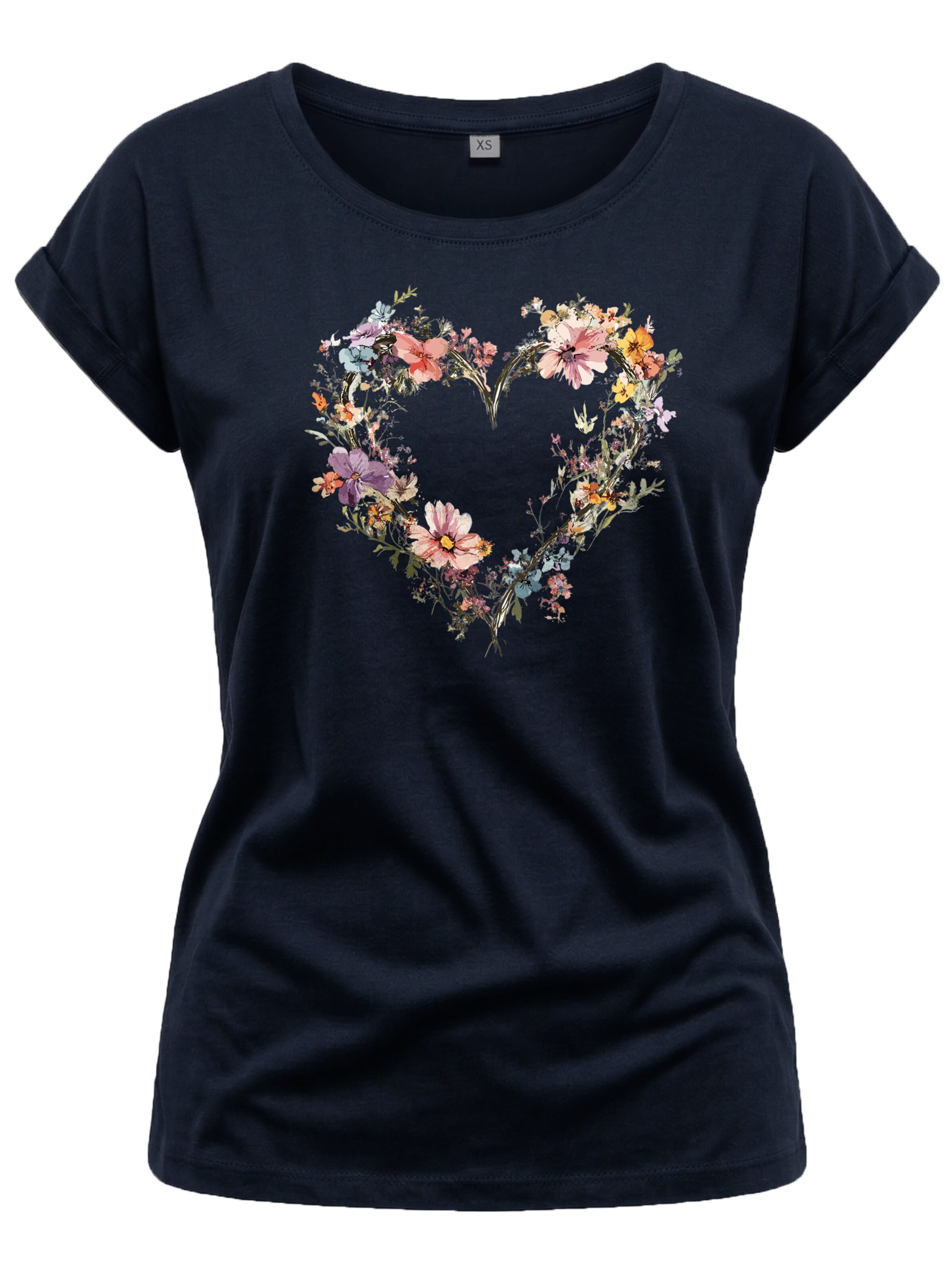 MAKAYA Shirt 'Blumenherz' in Blue: front