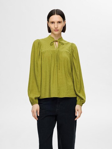 SELECTED Blouse 'SLFKATERINE' in Groen: voorkant