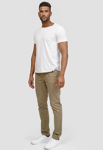 Coupe slim Pantalon chino INDICODE JEANS en beige