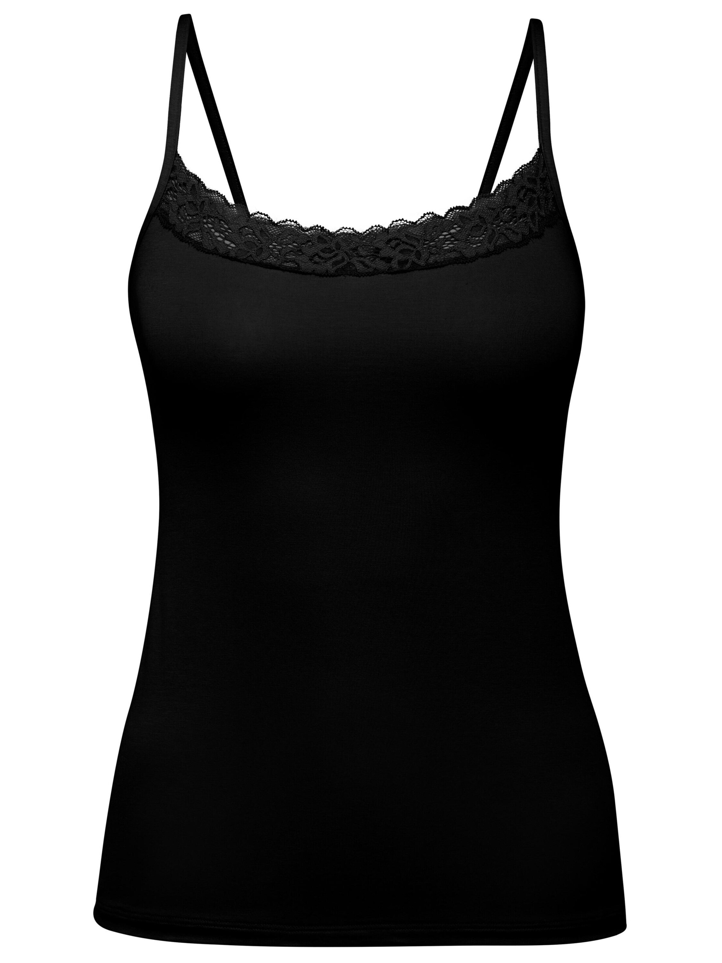 CALIDA Undershirt 'Natural Comfort Lace' in Black: front