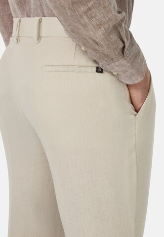 Boggi Milano Regular Bandplooibroek in Beige