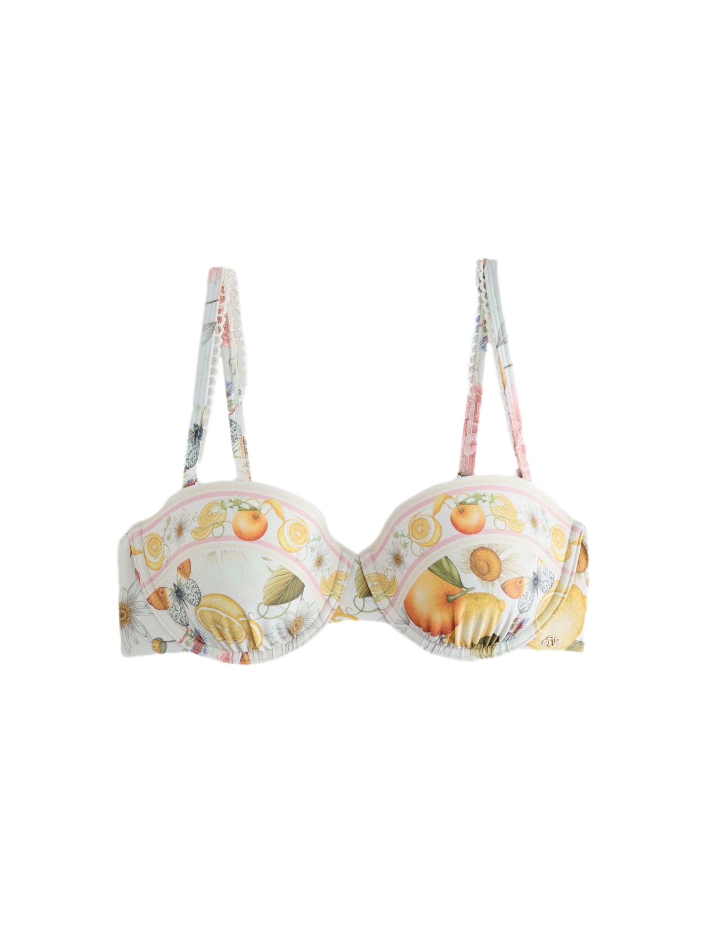 Next Bikinitop in 70/A in de kleur Limoen / Oranje / Wit, Productweergave