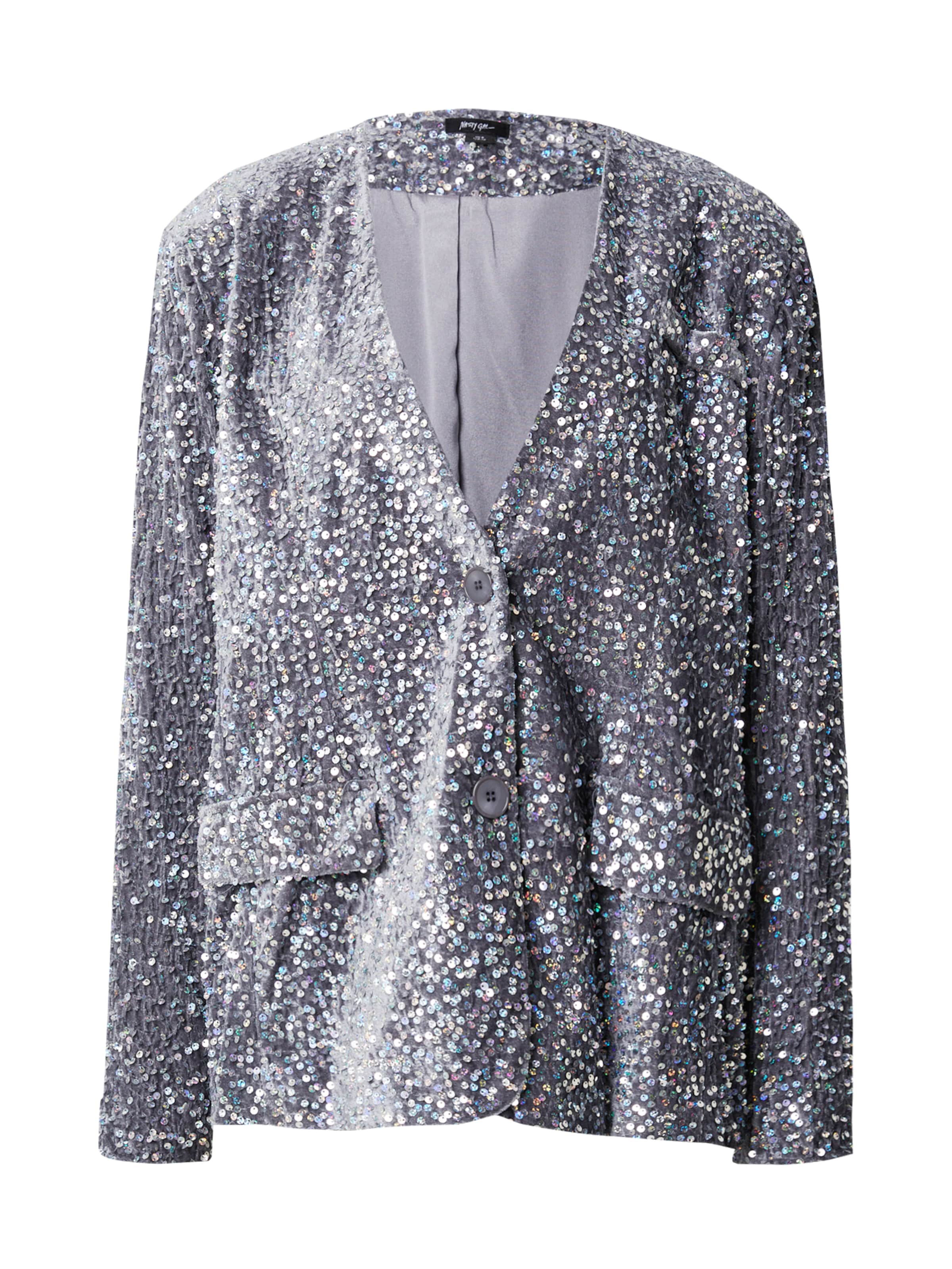 Blazer 'Premium' Nasty Gal en argent : devant