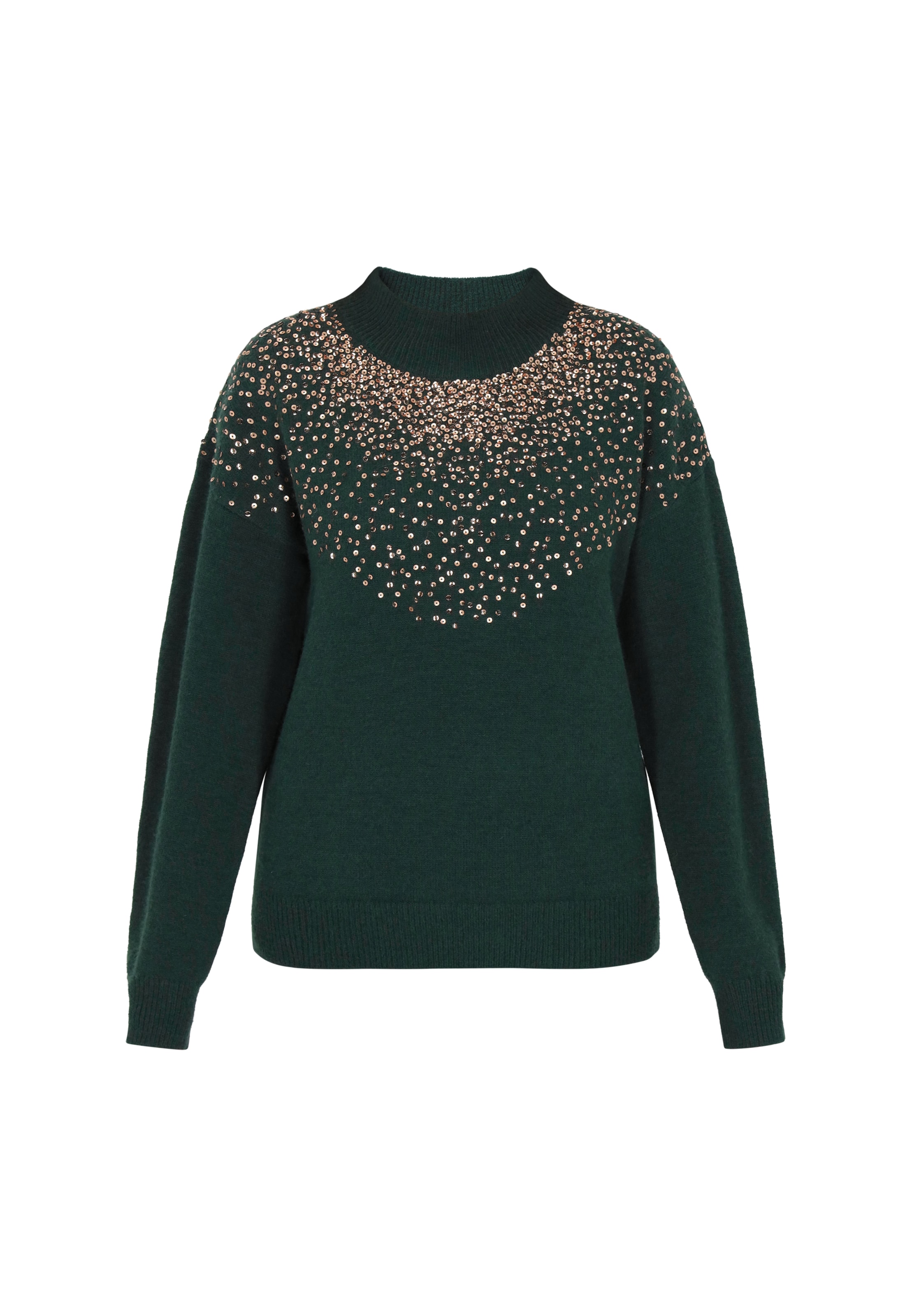 Pull-over faina en vert : devant