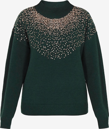Pull-over faina en vert : devant