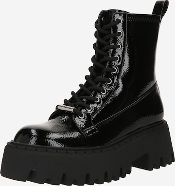 STEVE MADDEN Lace-Up Ankle Boots 'Over-Ride' in Black: front