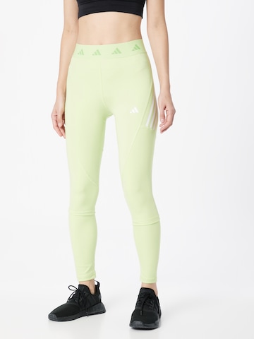 ADIDAS PERFORMANCE - Skinny Pantalón deportivo 'Techfit Hyperglam ' en verde: frente