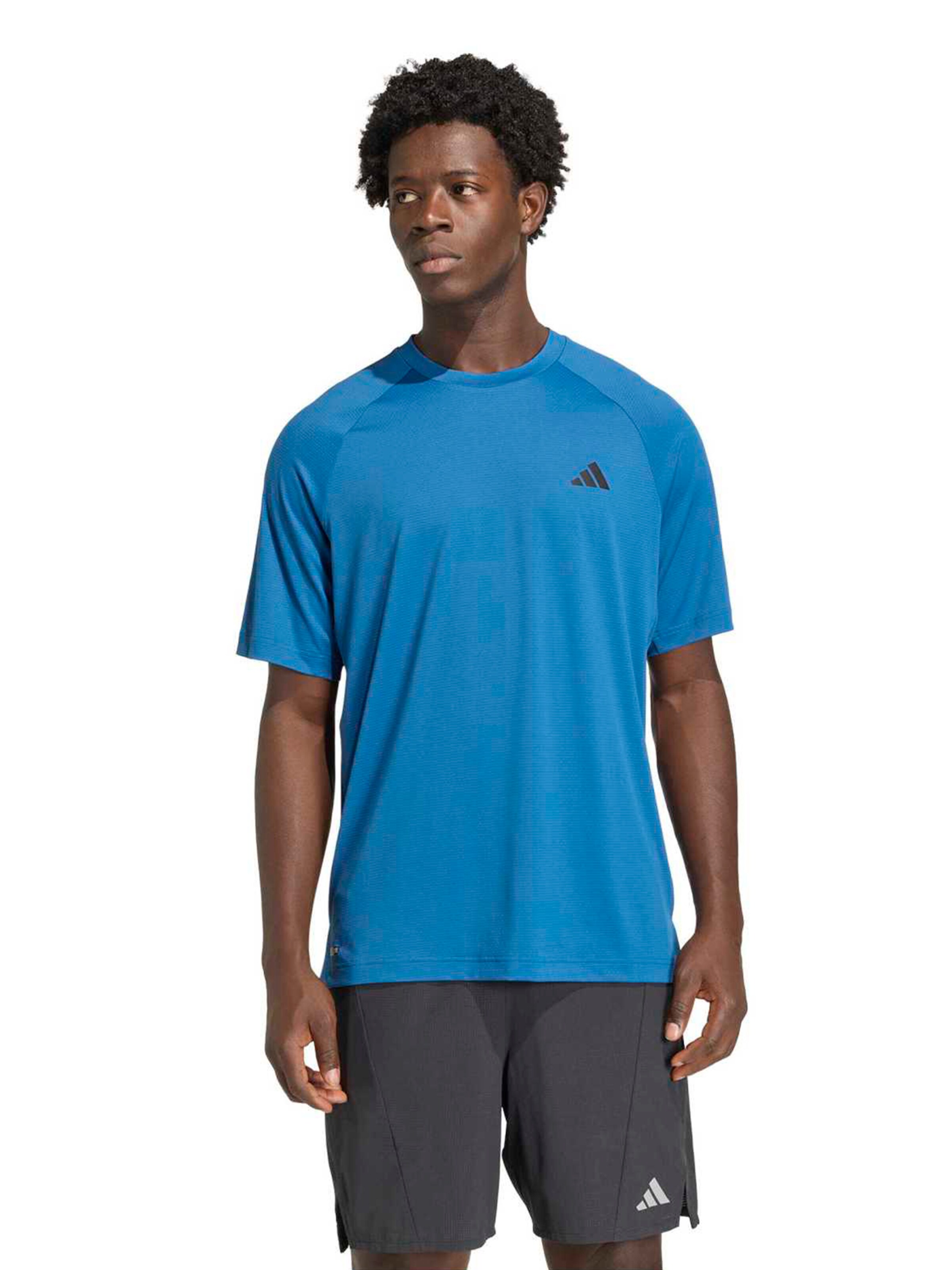 mėlyna ADIDAS PERFORMANCE Sportiniai marškinėliai 'TECH ESS': priekis