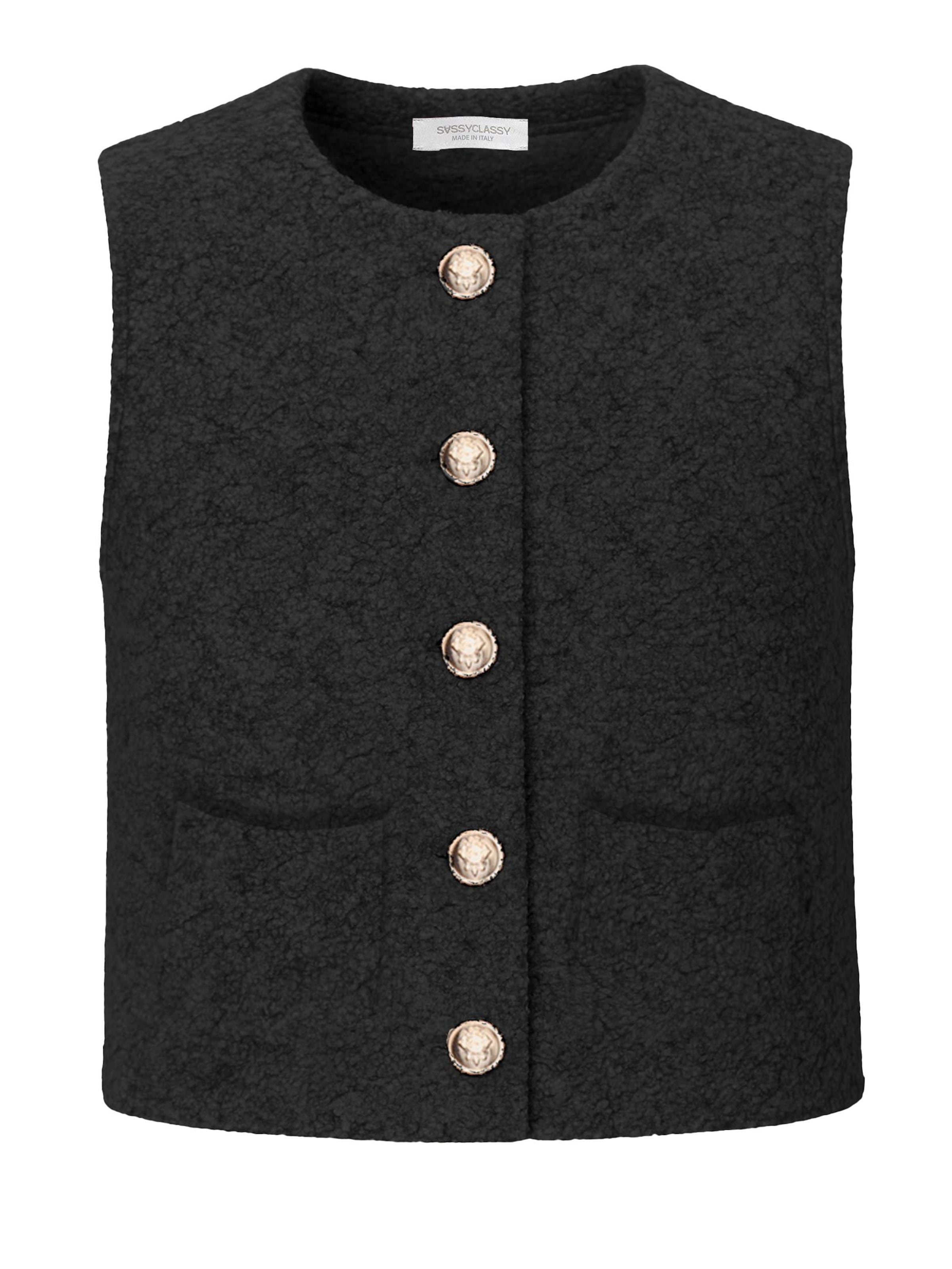 SASSYCLASSY Weste‌ in Schwarz: Vorderseite