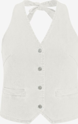 Imily Bela Мъжка елек за костюм в бяло: отпред