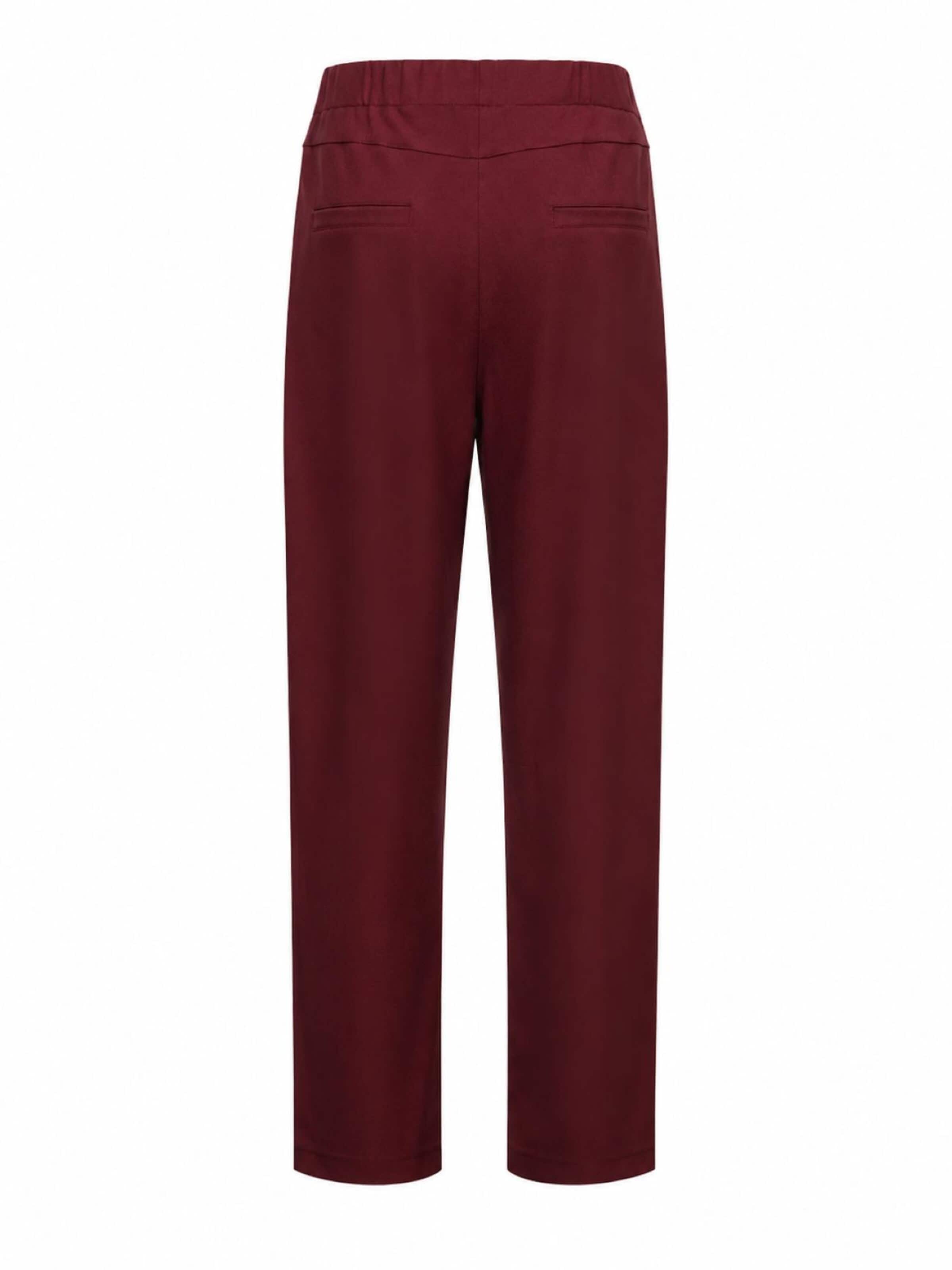 &co woman Regular Trousers '&Co woman Pris Heavy Burgundy' in Red