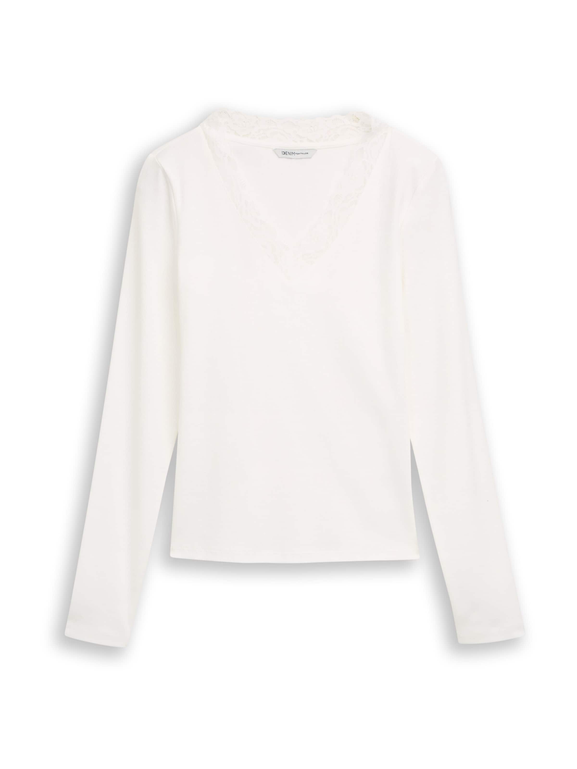 TOM TAILOR DENIM Μπλουζάκι σε λευκό: μπροστά