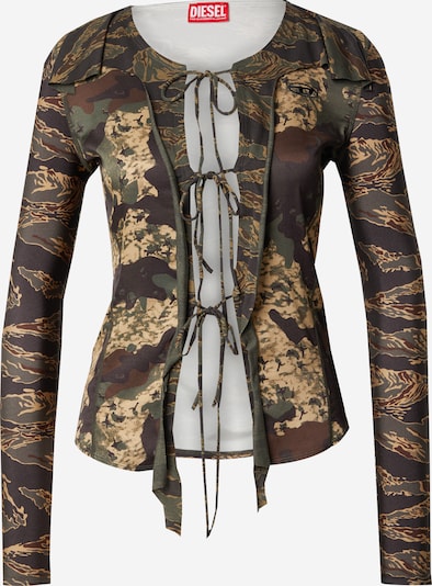 Marškinėliai 'T-AFRY' iš DIESEL, spalva – ruda / rusvai žalia / alyvuogių spalva / juoda, Prekių apžvalga