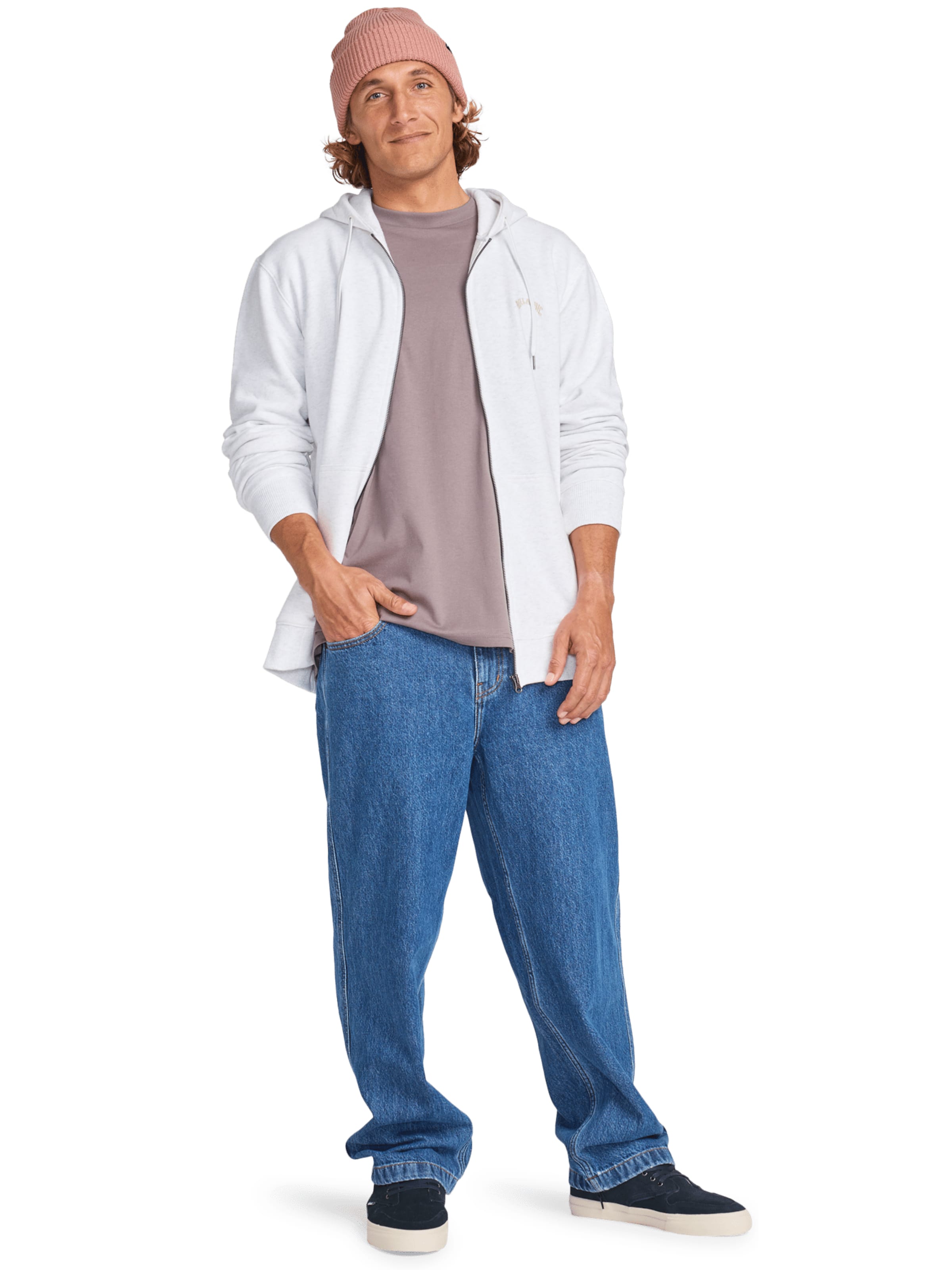 BILLABONG Zip-Up Hoodie 'Arch' in White