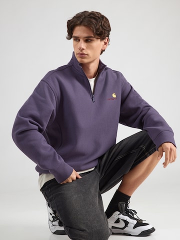 Carhartt WIP Rovný strih Mikina 'American Script' - Fialová: predná strana