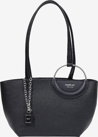 REPLAY - Bolso de hombro 'HAMMERED SYNTHETIC FW01C7.000.A7243S' en negro: frente