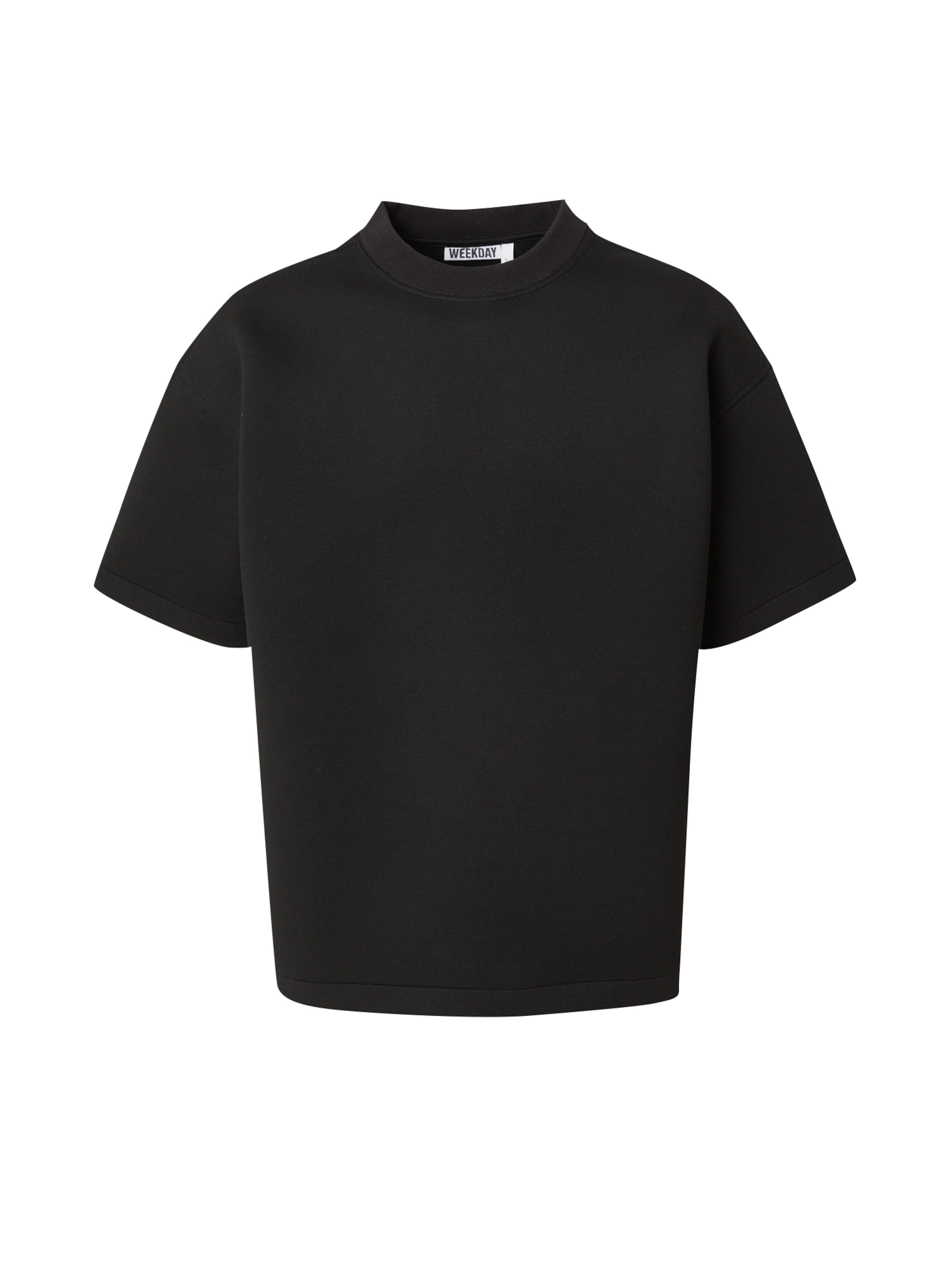 WEEKDAY Μπλουζάκι 'Great Boxy Scuba' σε μαύρο: μπροστά