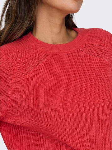 ONLY Пуловер 'BASE' в червено