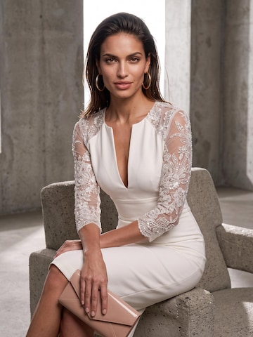 AUDRAY - Vestido de bainha 'ROMY' em bege