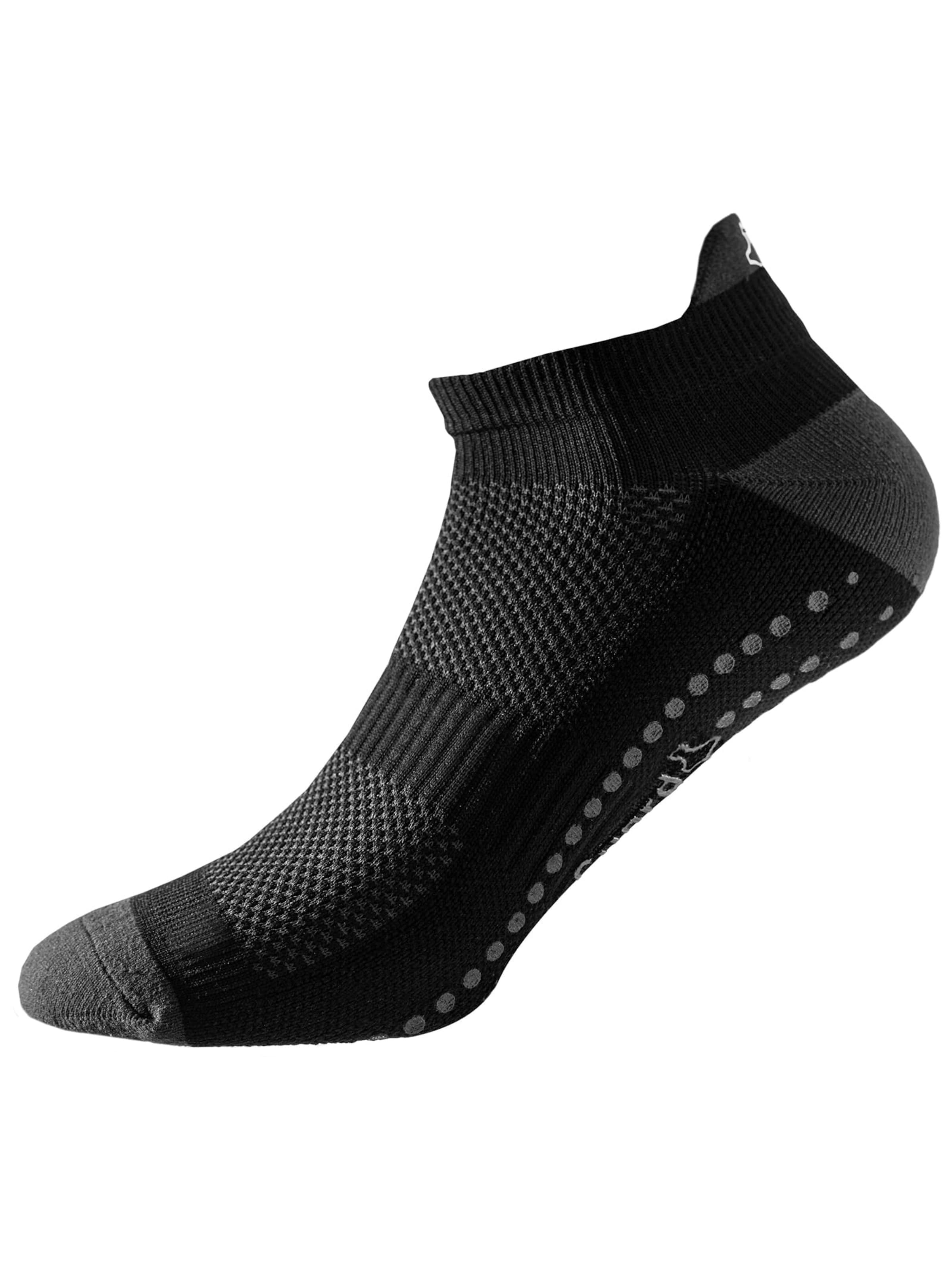 liiteGuard Chaussettes de sport 'SHORT-GRIP SOCK' en gris foncé / noir, Vue avec produit