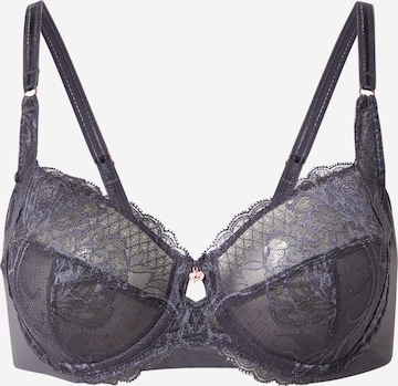 TRIUMPH Minimiser Bra 'Wild Peony' in Grey: front