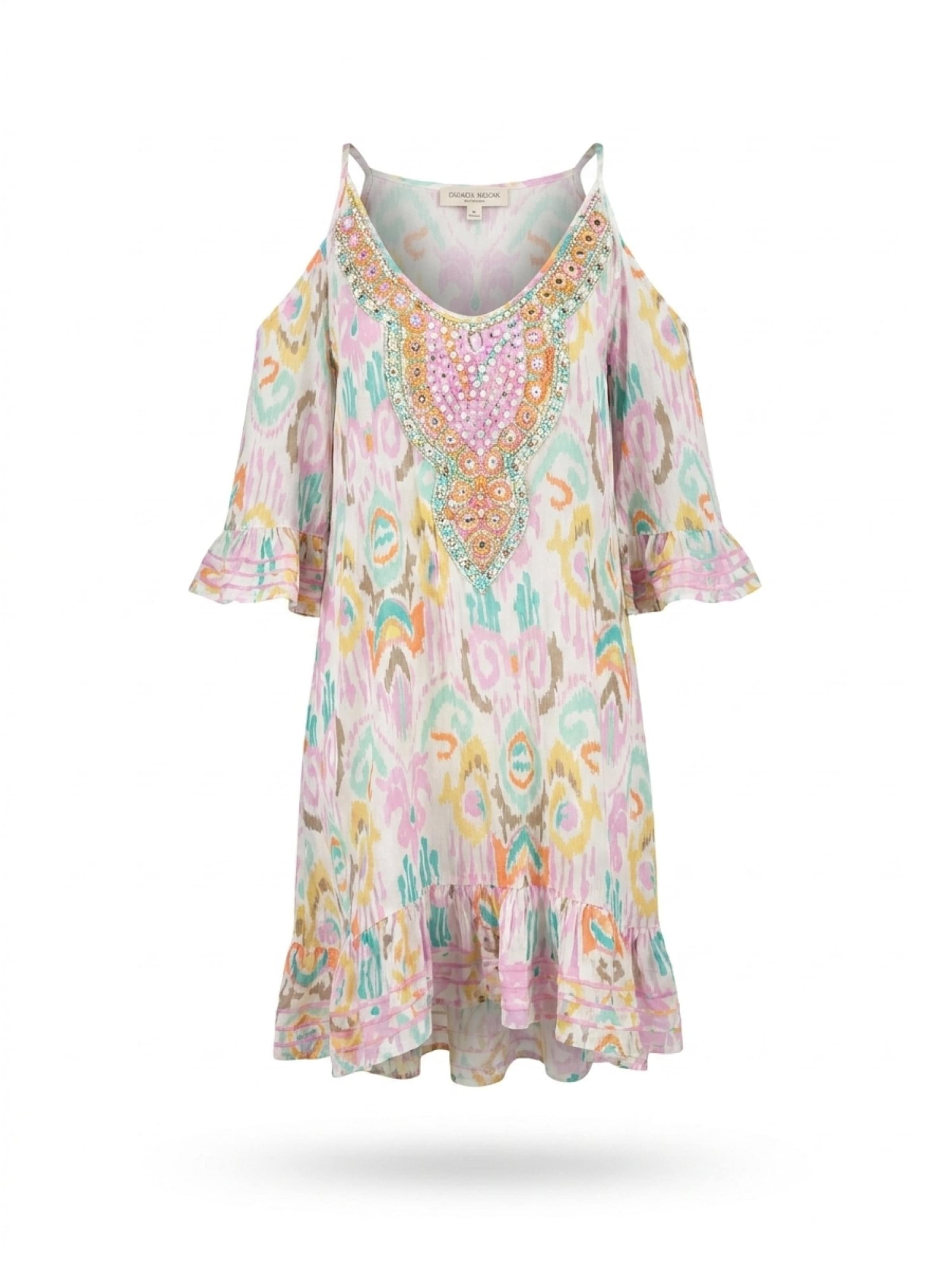 Abito 'Robe Courte Birds' in 36-38 Miss June di colore colori misti, Visualizzazione prodotti