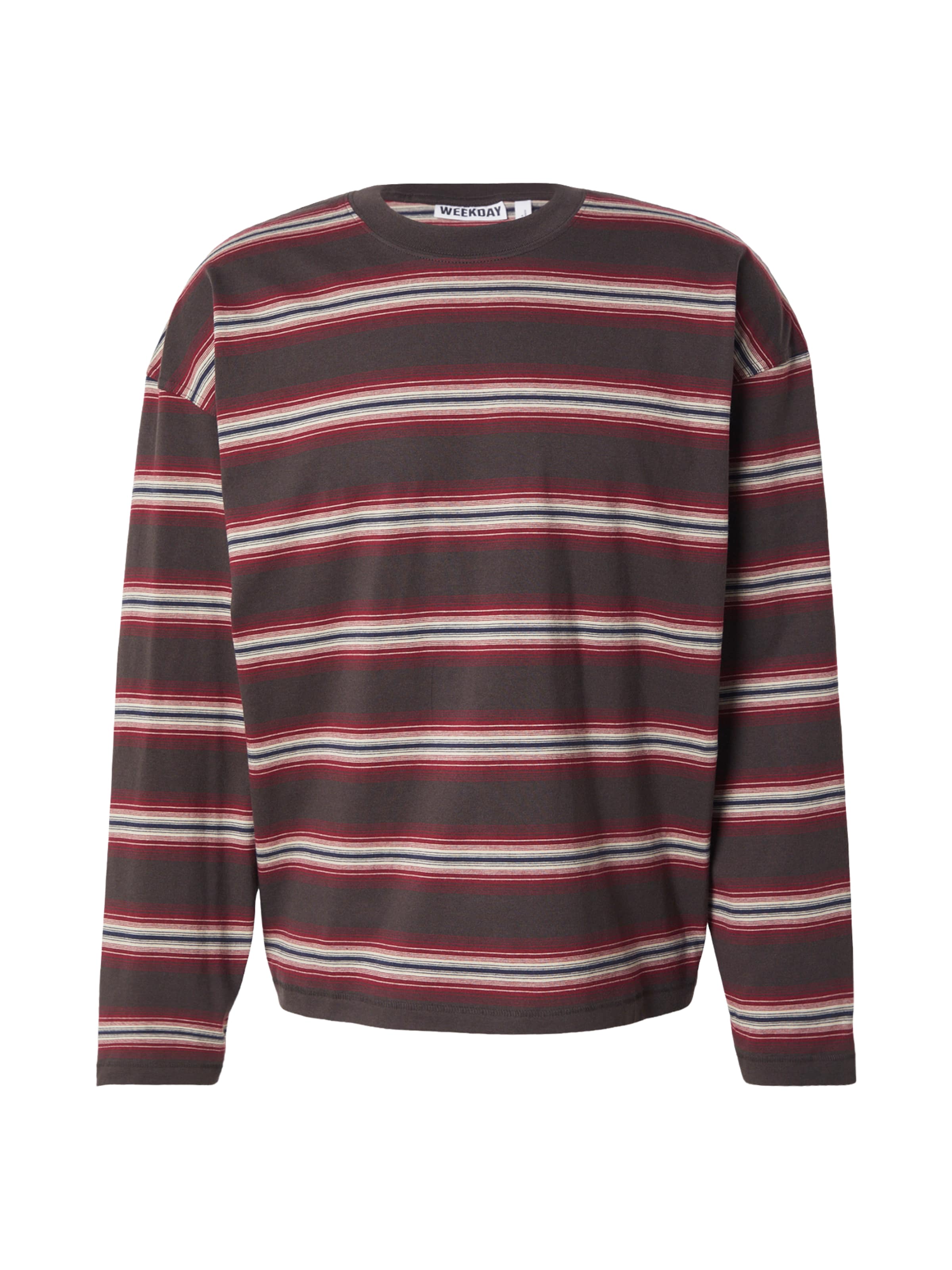 WEEKDAY Shirt in XS in dunkelblau / braun / dunkelrot / offwhite, Produktansicht