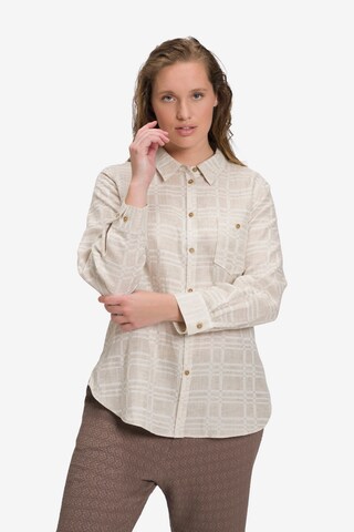 Ulla Popken Bluse  (GOTS) in Beige: predná strana