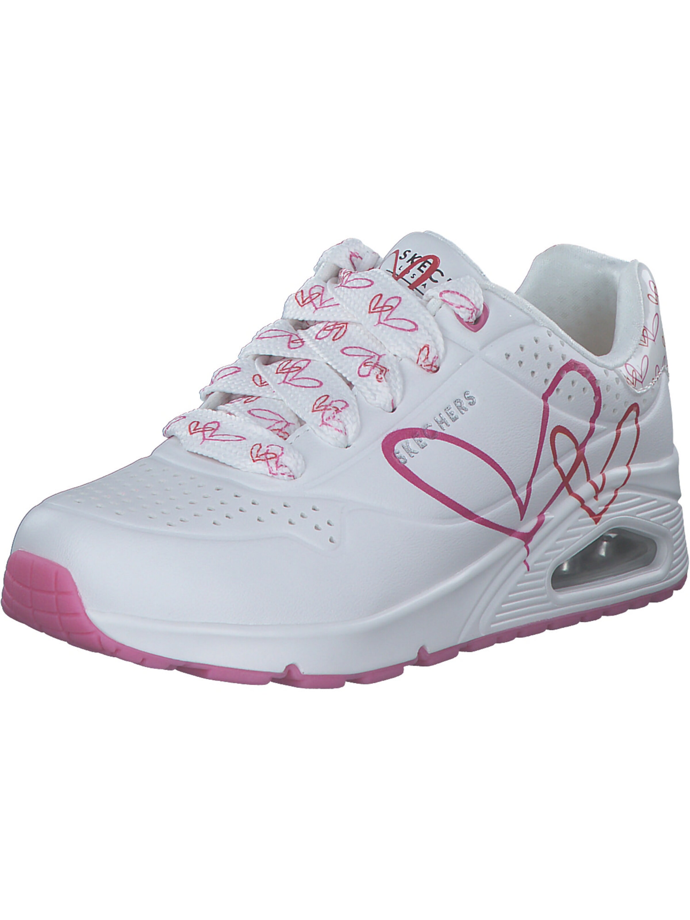 Baskets basses 'Uno - Twin Hearts' SKECHERS en blanc : devant