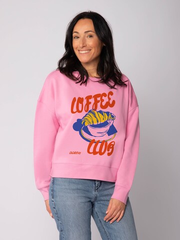 Felpa 'Coffee club ' di Watapparel in rosa: frontale