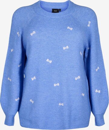 Zizzi Sweater 'MDAISY' in Blue: front