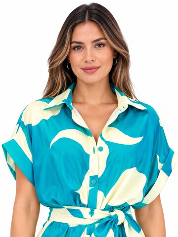 SPORTS36.NL Jurk 'Women's Short-Sleeve Shirt Dress with Waist Tie' in Blauw
