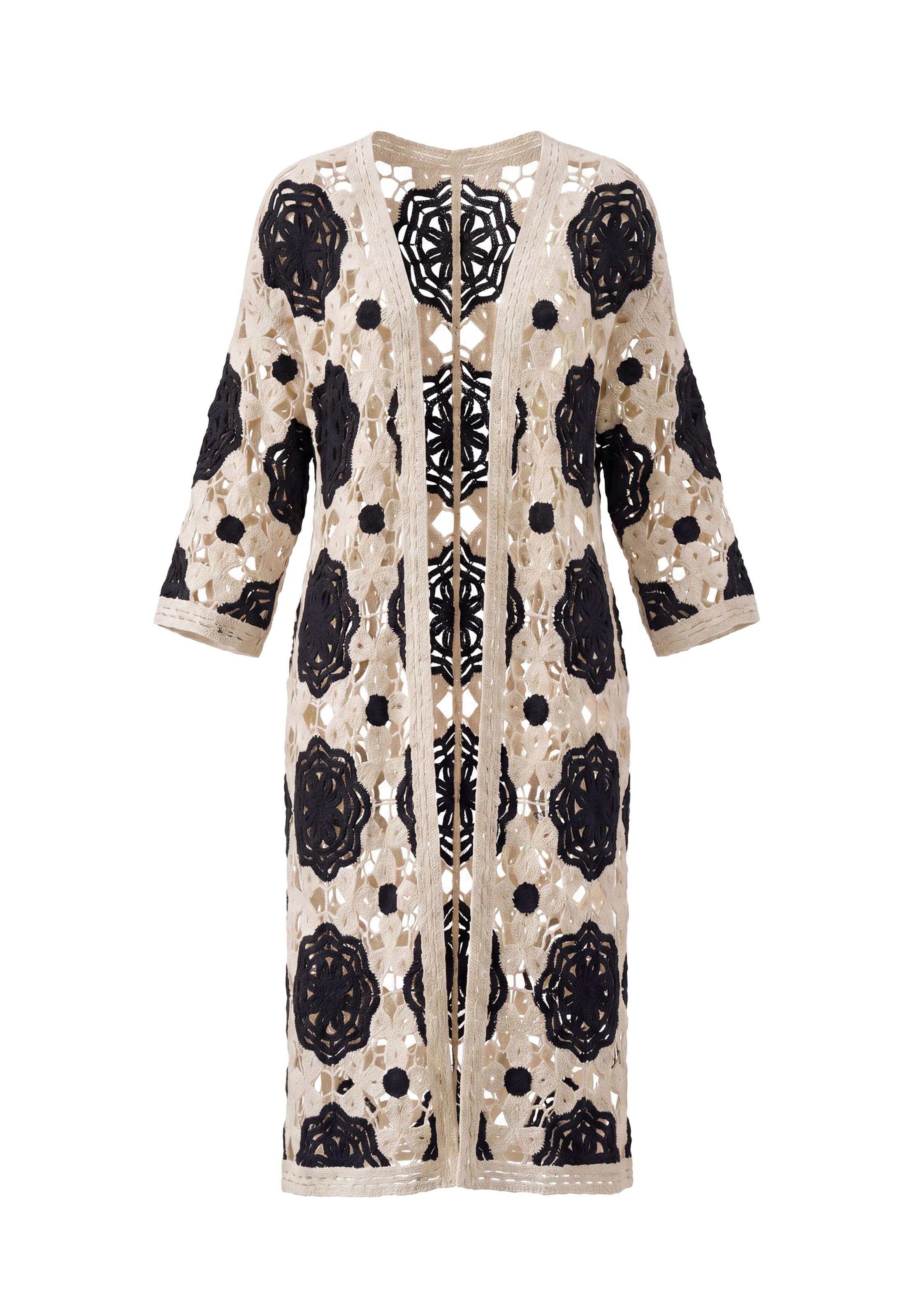 usha FESTIVAL Gebreide mantel 'Resortwear' in Beige: voorkant