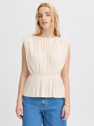 Camicia da donna 'MIKALA' di ICHI in beige: frontale