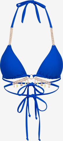 Hauts de bikini 'Triangle Wrap' Moda Minx en bleu : devant