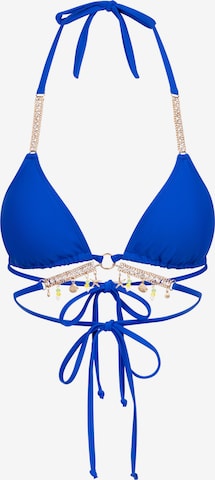 Hauts de bikini 'Triangle Wrap' Moda Minx en bleu : devant