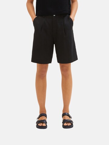 TOM TAILOR DENIM Regular Shorts in Schwarz: predná strana