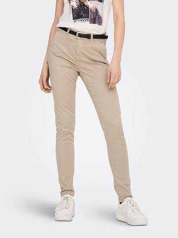 Skinny Pantalon 'EVEREST' ONLY en beige : devant