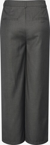 PIECES Wide leg Pleat-Front Pants 'Ofelia' in Grey