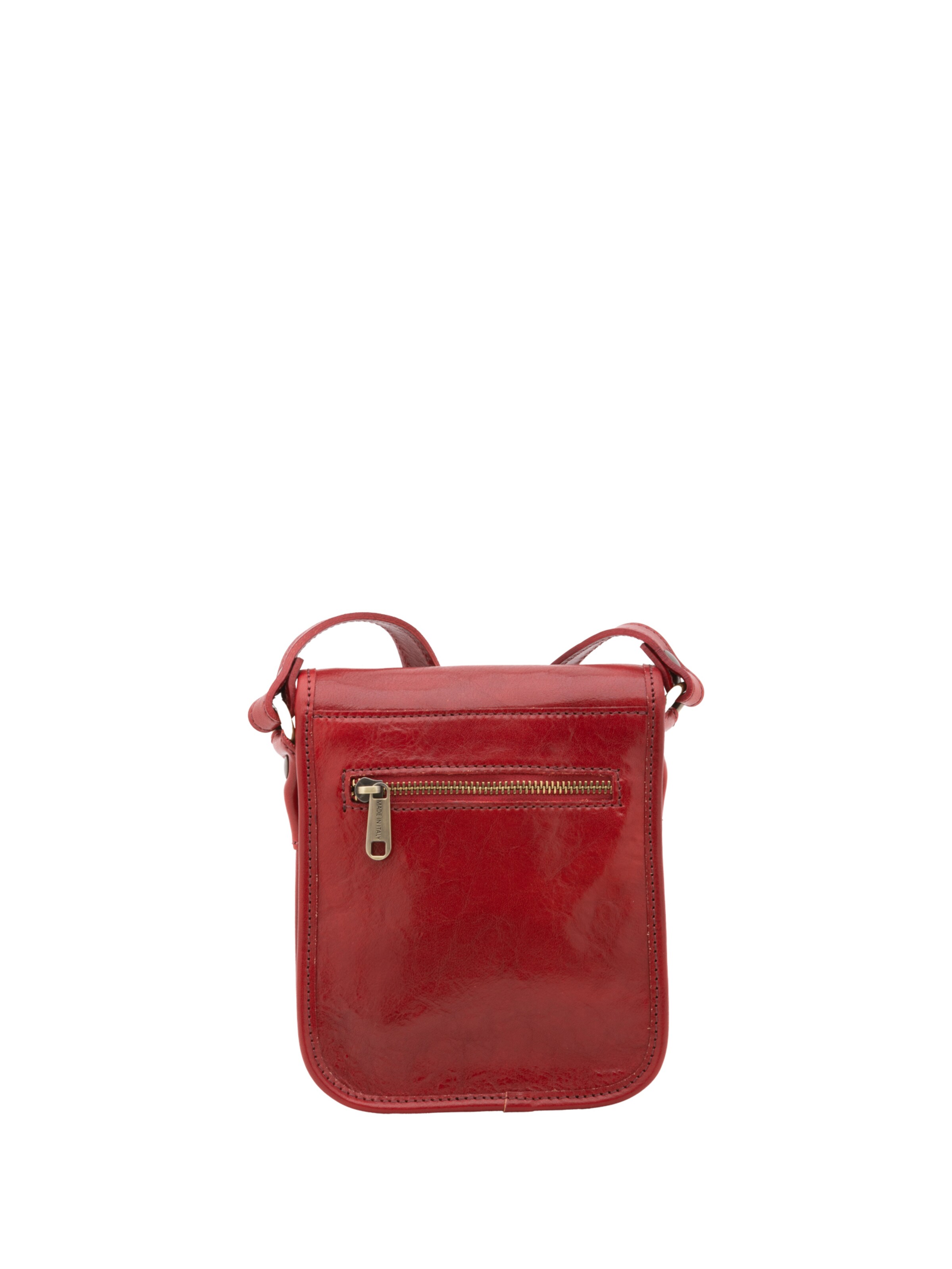 Borsa a tracolla 'Borsa a tracolla uomo vera pelle con calamita - Made in Italy' di I Fratelli in rosso
