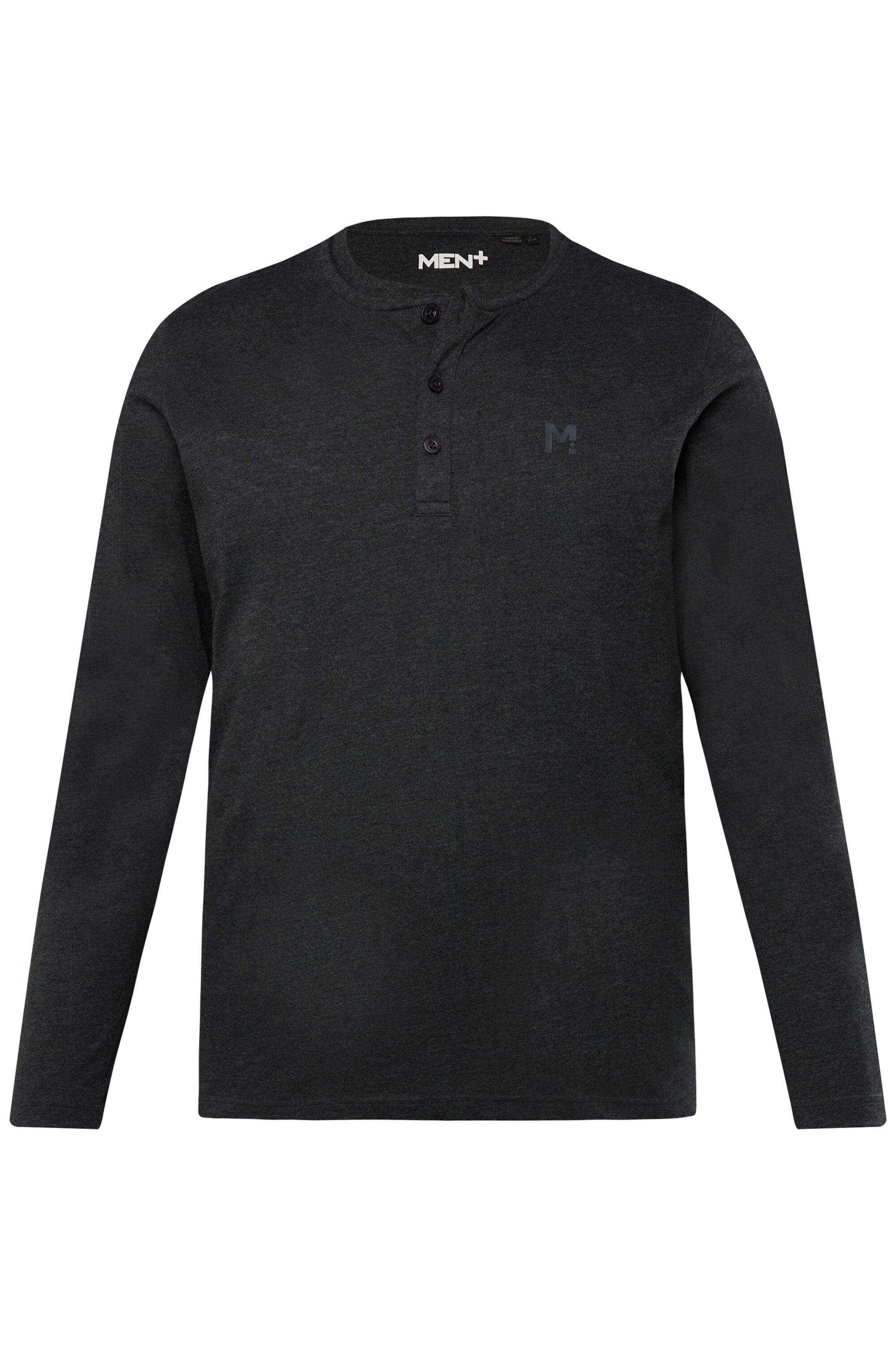 Men Plus Shirt in Black: front