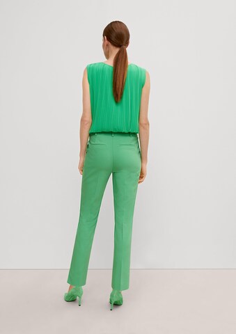 COMMA Regular Панталон с ръб в зелено