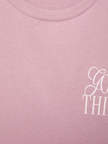 Tricou 'GOOD' de la MANGO TEEN pe roz