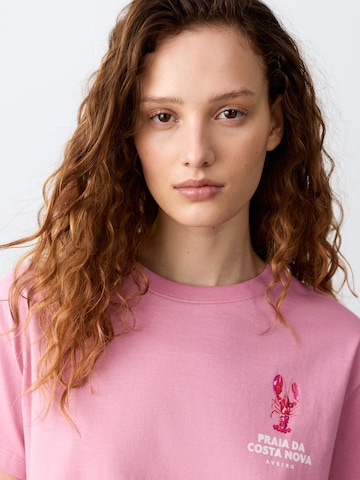 MANGO TEEN Tričko 'LOBSTER' - Ružová