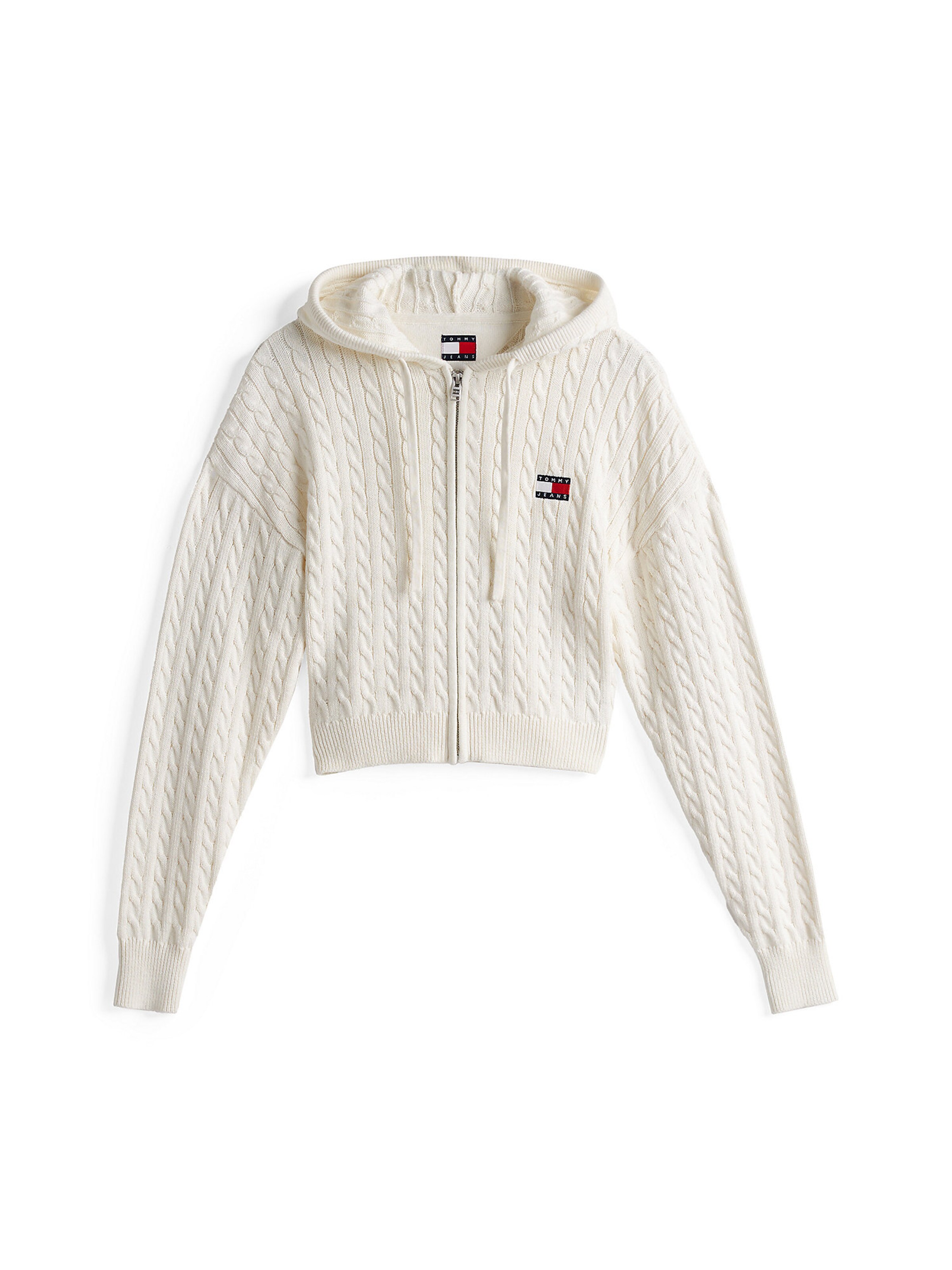 Cardigan Tommy Jeans en blanc : devant