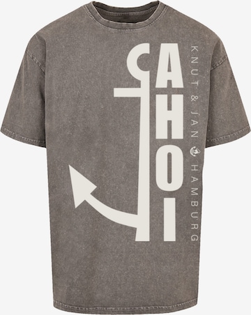T-Shirt 'Ahoi Anker Knut & Jan Hamburg' F4NT4STIC en gris : devant