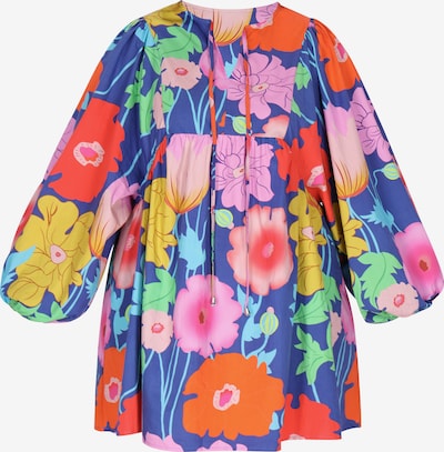 Suknelė iš ebeeza, spalva – mėlyna / žalia / slyvų spalva / oranžinė-raudona, Prekių apžvalga