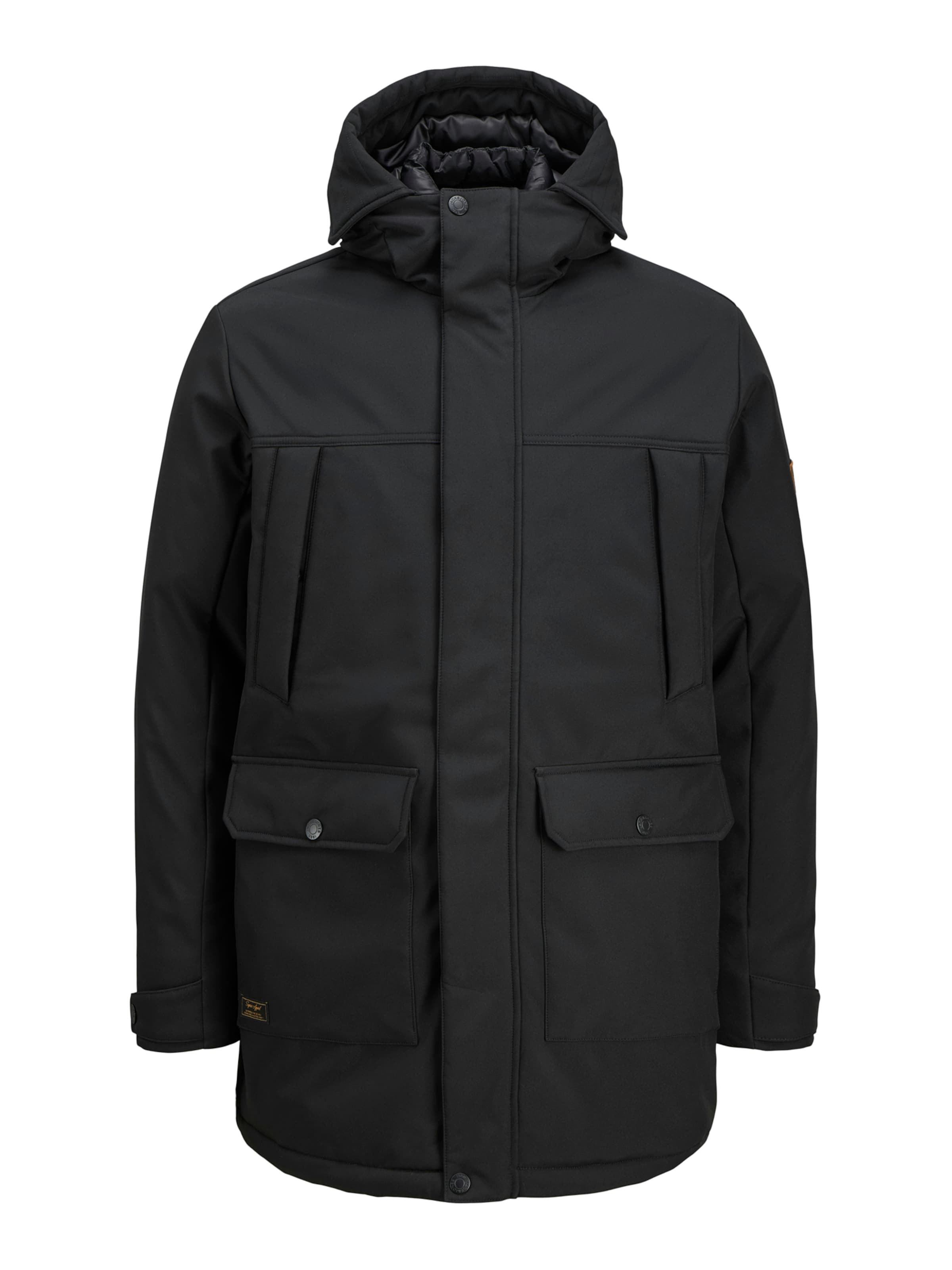 Jack & Jones Plus Vinterparkas 'JJFINN' i svart: framsida