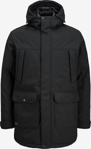 Jack & Jones Plus Talviparka 'JJFINN' värissä musta: etupuoli